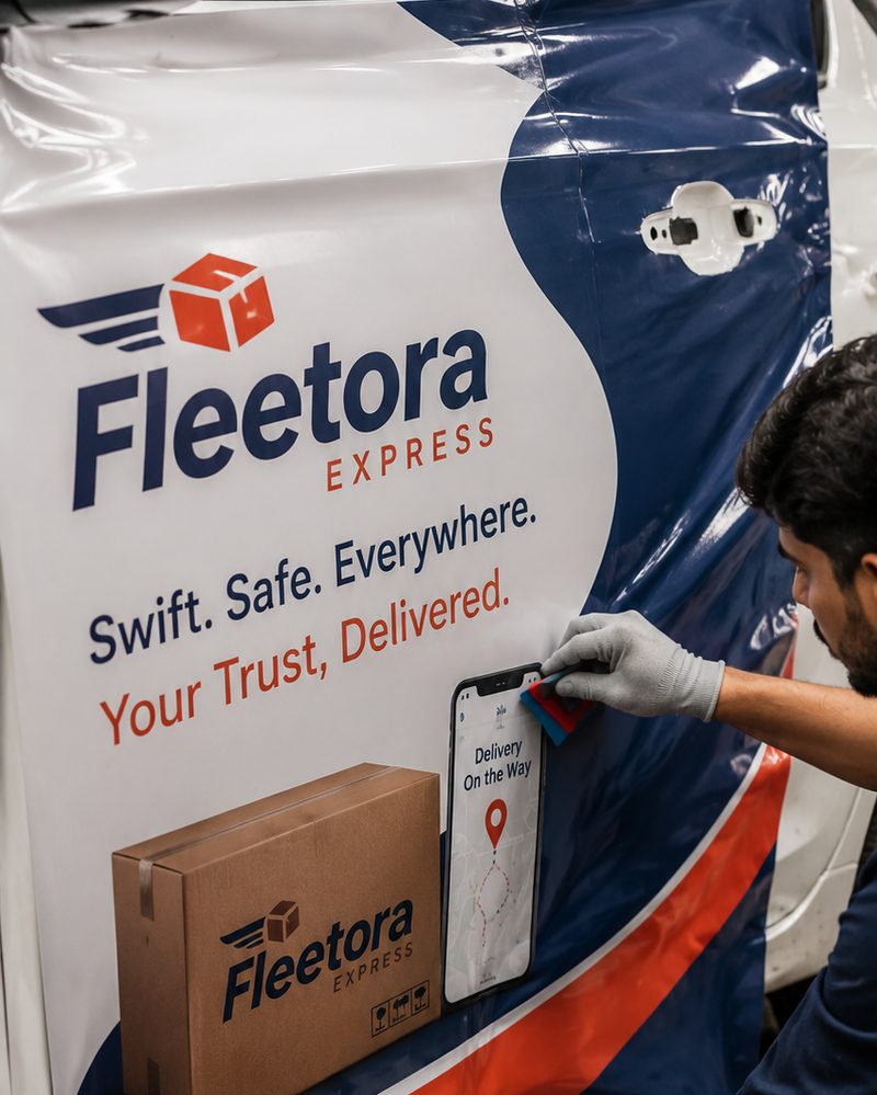 A vehicle wrap installation