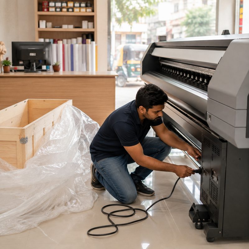 Technician on-site during installation